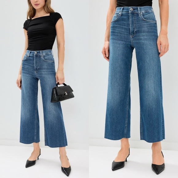 rag & bone Denim - Rag & Bone Epic Andi High Rise Ankle Wide Jeans in Scout Size 28 Cropped Stretch
